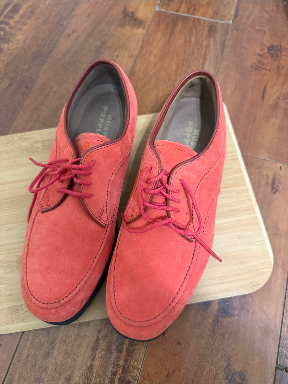 Y2K Suede Lace-Up Shoes in Coral Red